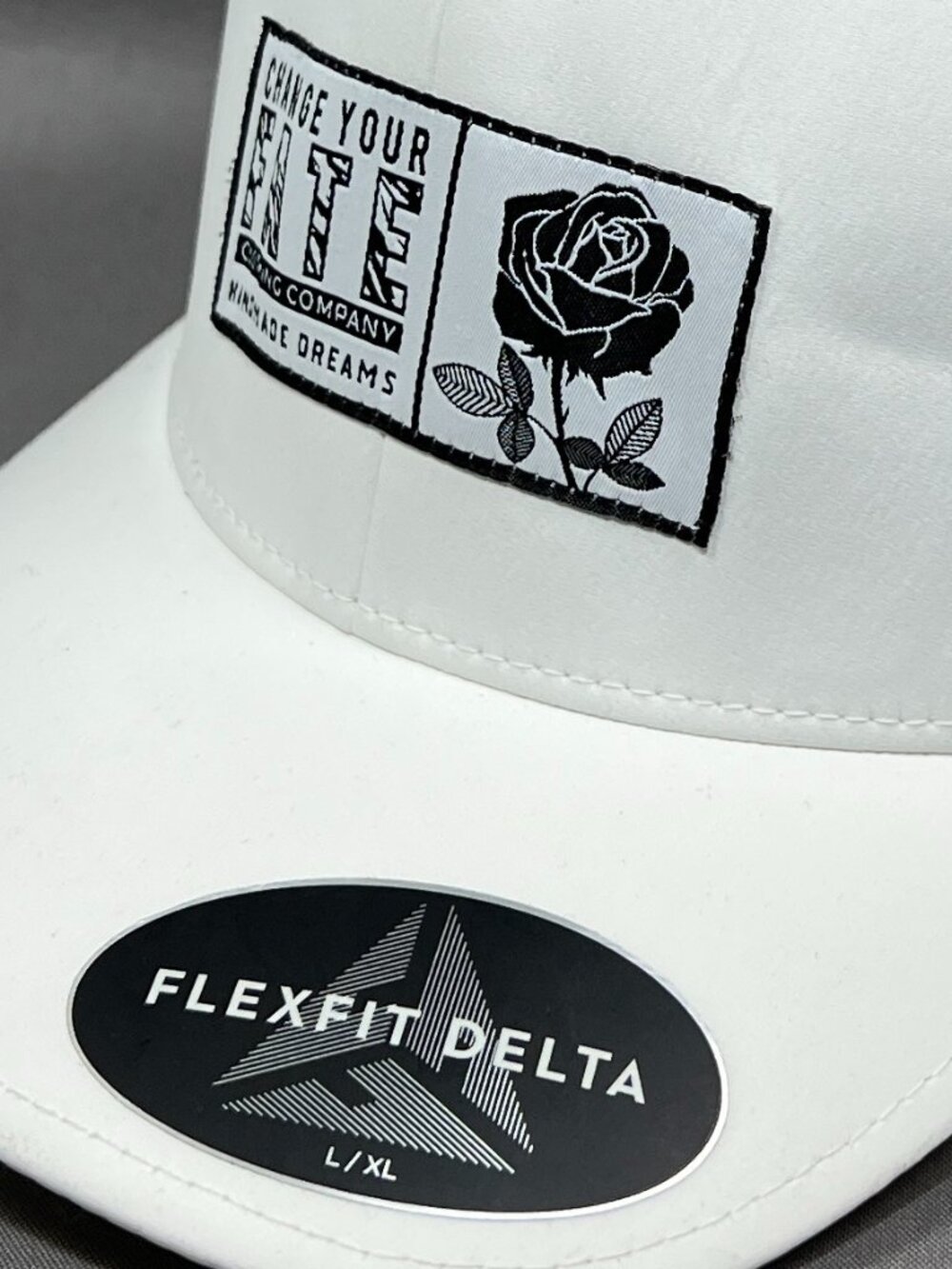 Change Your Fate Clothing Co Delta Flex Fit L/XL Hat White Performance Golf Mens - Picture 15 of 15